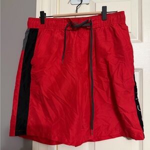 Red swin Shorts with Black Accents